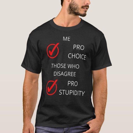Pro Choice Karo Marked Pro Feminist T-Shirt (Vorderseite)