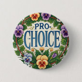 Pro-Choice Pansy Blume Button (Vorderseite)