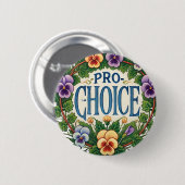Pro-Choice Pansy Blume Button (Vorne & Hinten)