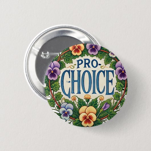 Pro-Choice Pansy Blume Button (Vorne & Hinten)