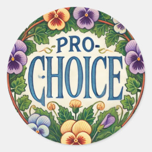 Pro-Choice Pansy Blume Runder Aufkleber