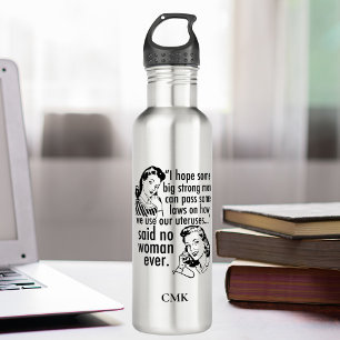 Pro Choice Politischer Cartoon Funny Feminist Cust Edelstahlflasche