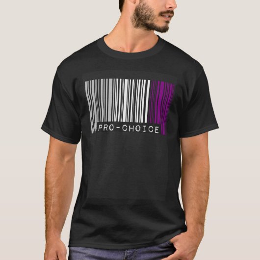 Pro Choice Pro Feminism Asexual Pride Flag Barcode T-Shirt (Vorderseite)
