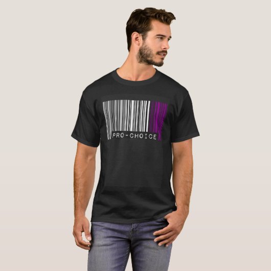 Pro Choice Pro Feminism Asexual Pride Flag Barcode T-Shirt (Vorne ganz)