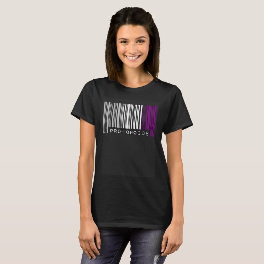 Pro Choice Pro Feminism Asexual Pride Flag Barcode T-Shirt (Vorne ganz)