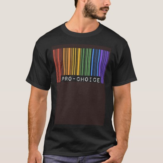 Pro Choice Pro Feminism Gay Pride Flag Barcode Equ T-Shirt (Vorderseite)