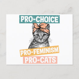 Pro Choice Pro Feminism Pro Cats Postkarte
