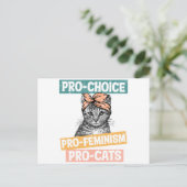 Pro Choice Pro Feminism Pro Cats Postkarte (Stehend Vorderseite)