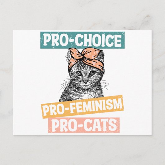 Pro Choice Pro Feminism Pro Cats Postkarte (Vorderseite)