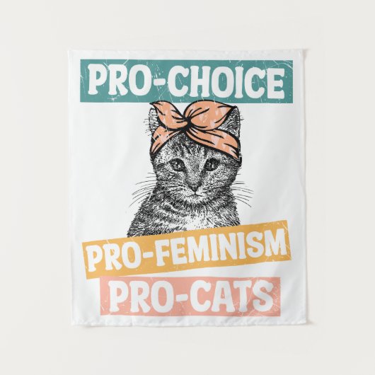 Pro Choice Pro Feminism Pro Cats Wandteppich (Vorderseite)