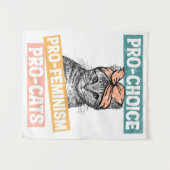 Pro Choice Pro Feminism Pro Cats Wandteppich (Vorderseite (Horizontal))