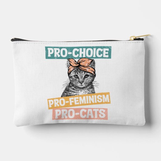 Pro Choice Pro Feminism Pro Cats Zubehörtasche (Rückseite)