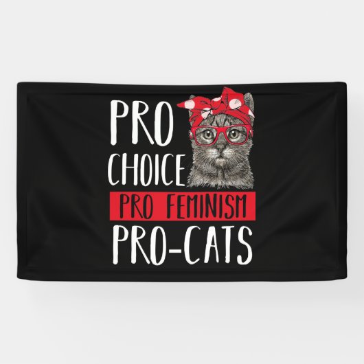 Pro Choice Pro Feminism Pro Katzen Katze mit Banda Banner (Horizontal)