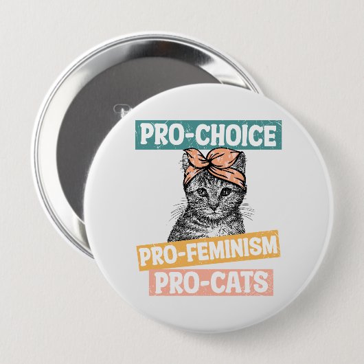 Pro-Choice, Pro-Feminismus, Pro-Cat | Cat Lover Button (Vorne & Hinten)