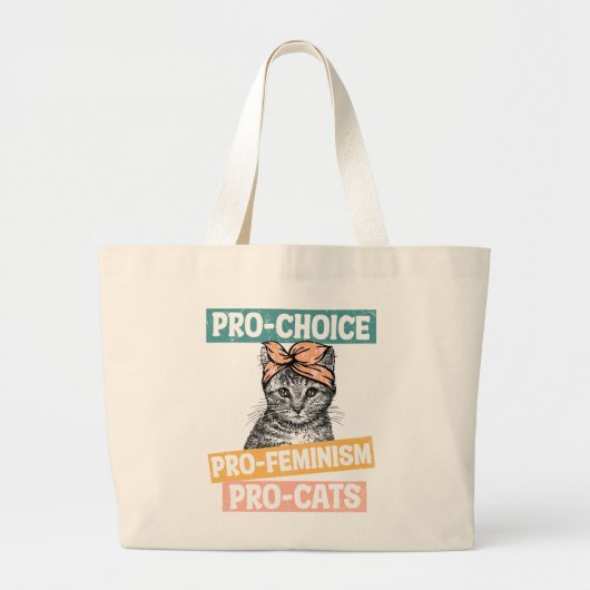 Pro-Choice, Pro-Feminismus, Pro-Cat | Cat Lover Jumbo Stoffbeutel (Vorne)