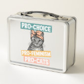 Pro-Choice, Pro-Feminismus, Pro-Cat | Cat Lover Metall Brotdose (Rückseite)