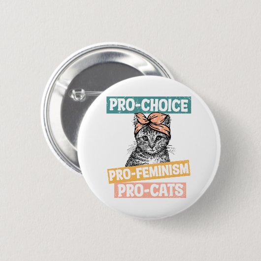 Pro-Choice, Pro-Feminismus, Pro-Katzen Button (Vorne & Hinten)