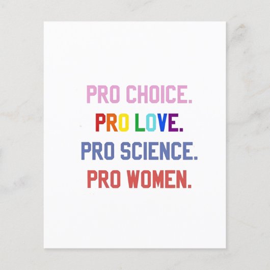 Pro-Choice Pro-Life Pro-Science Pro-Frauen Flyer (Vorne)