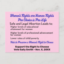Pro Choice Roe / Wade Get out the Vote Safe Legal