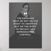 Pro Choice Ruth Bader Ginsburg Zitat Poster (Vorne)