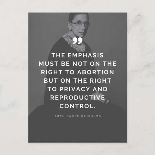 Pro Choice Ruth Bader Ginsburg Zitat Postkarte (Vorderseite)