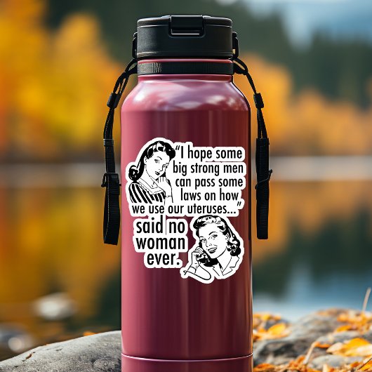 Pro Choice Spaß Retro Politischer Cartoon Feminist Aufkleber