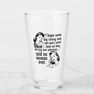 Pro Choice Spaß Retro Politischer Cartoon Glas