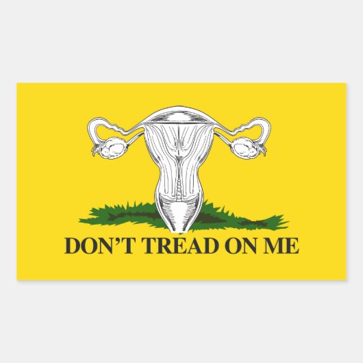 Pro-Choice Tread nicht auf meiner Uterusflagge Rechteckiger Aufkleber (Vorderseite)