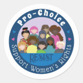 Pro-Choice White and Blue Round Aufkleber (Vorderseite)