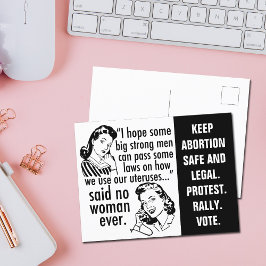 Pro Choice Zitat Politischer Cartoon Feministische Postkarte