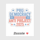 Pro Democracy Anti Project 2025 Republikaner Trump Aufkleber (Blatt)