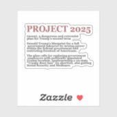 Pro Democracy Anti Project 2025 Republikaner Trump Aufkleber (Blatt)