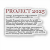 Pro Democracy Anti Project 2025 Republikaner Trump Aufkleber (Vorderseite)