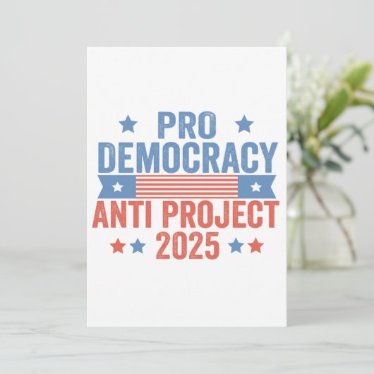 Pro Democracy Anti Project 2025 Republikaner Trump Dankeskarte (Stehend Vorderseite)