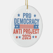 Pro Democracy Anti Project 2025 Republikaner Trump Keramik Ornament (Rechts)