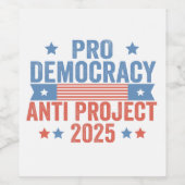 Pro Democracy Anti Project 2025 Republikaner Trump Weinetikett (Einzelnes Label)