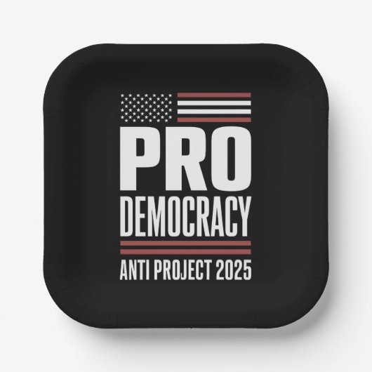 Pro Democracy Anti Project 2025 Trump 2025 Pappteller (Vorderseite)