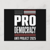Pro Democracy Anti Project 2025 Trump 2025 Postkarte (Vorderseite)