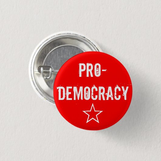 "Pro-Demokratie" Knopf Button (Vorne & Hinten)