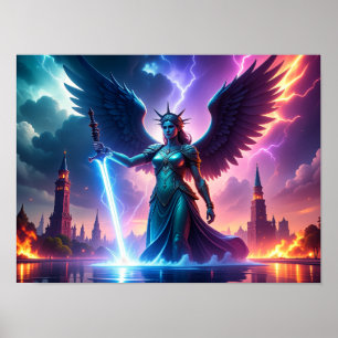 Pro-Demokratie USA Lady Liberty Kriegerin für die Poster