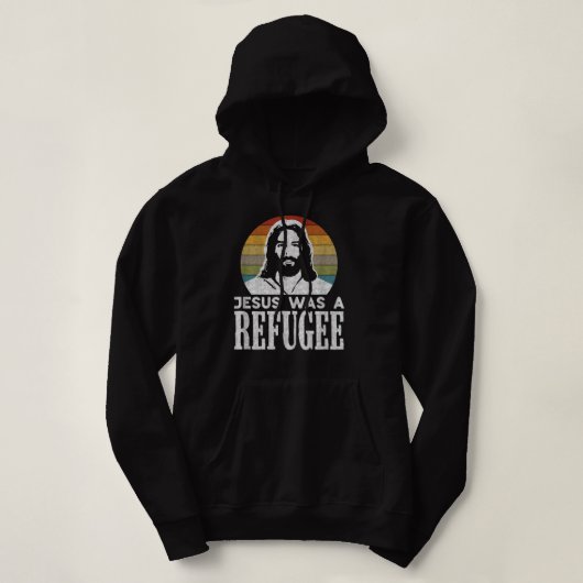 Pro Einwanderung Christlich liberaler Jesus war ei Hoodie (Design vorne)