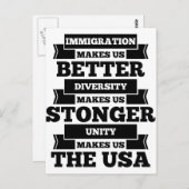 Pro-Einwanderung Postkarte (Vorne/Hinten)