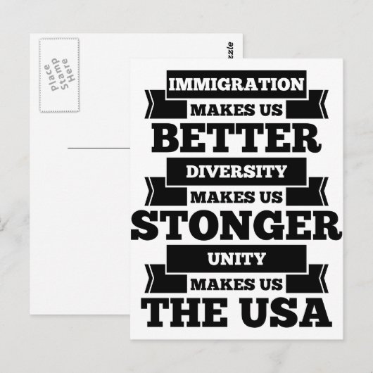 Pro-Einwanderung Postkarte (Vorne/Hinten)