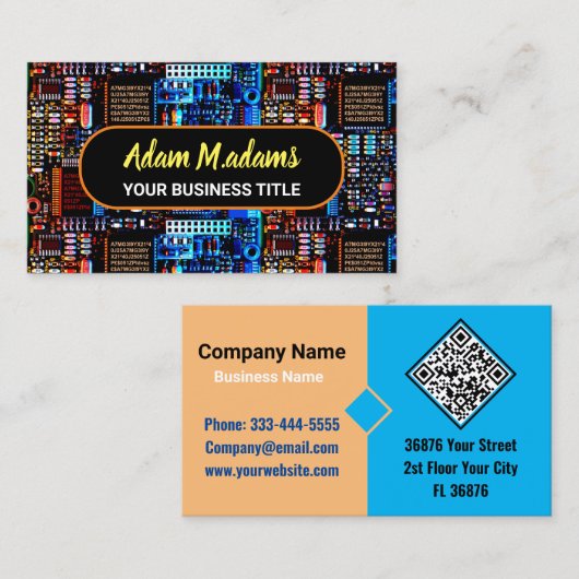 Pro Electronic PCB Printed Circuit Board (QR-Code) Visitenkarte (Vorne/Hinten)