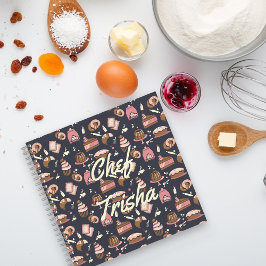 Pro-Feinkostchef Symbolisch Dunkelblau•Rezept Notizblock