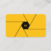 Pro Fotograf Bright Yellow Shutter Lens Modern Visitenkarte (Vorderseite)