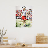 Pro Frau Golfer - Golf Art Print Poster (Küche)
