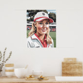 Pro Frau Golfer - Golf Art Print Poster (Küche)