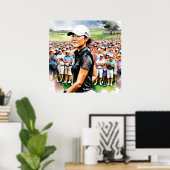 Pro Frau Golfer - Golf Art Print Poster (Heimbüro)