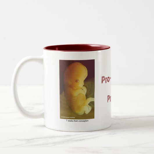 Pro-Frau Pro-Life Zweifarbige Tasse (Links)
